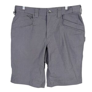Duluth Trading DryFlex Fire Hose Shorts Mens 36 Gray Relaxed Fit Utility Cargo